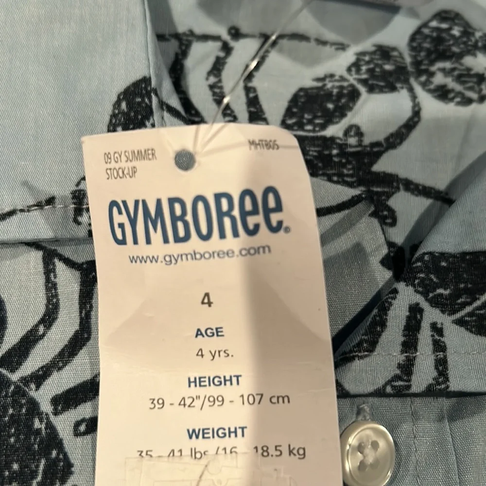 NWT Gymboree Eastern Seaboard 2009 Lobster Blue Oxford Button Up Shirt Size 4